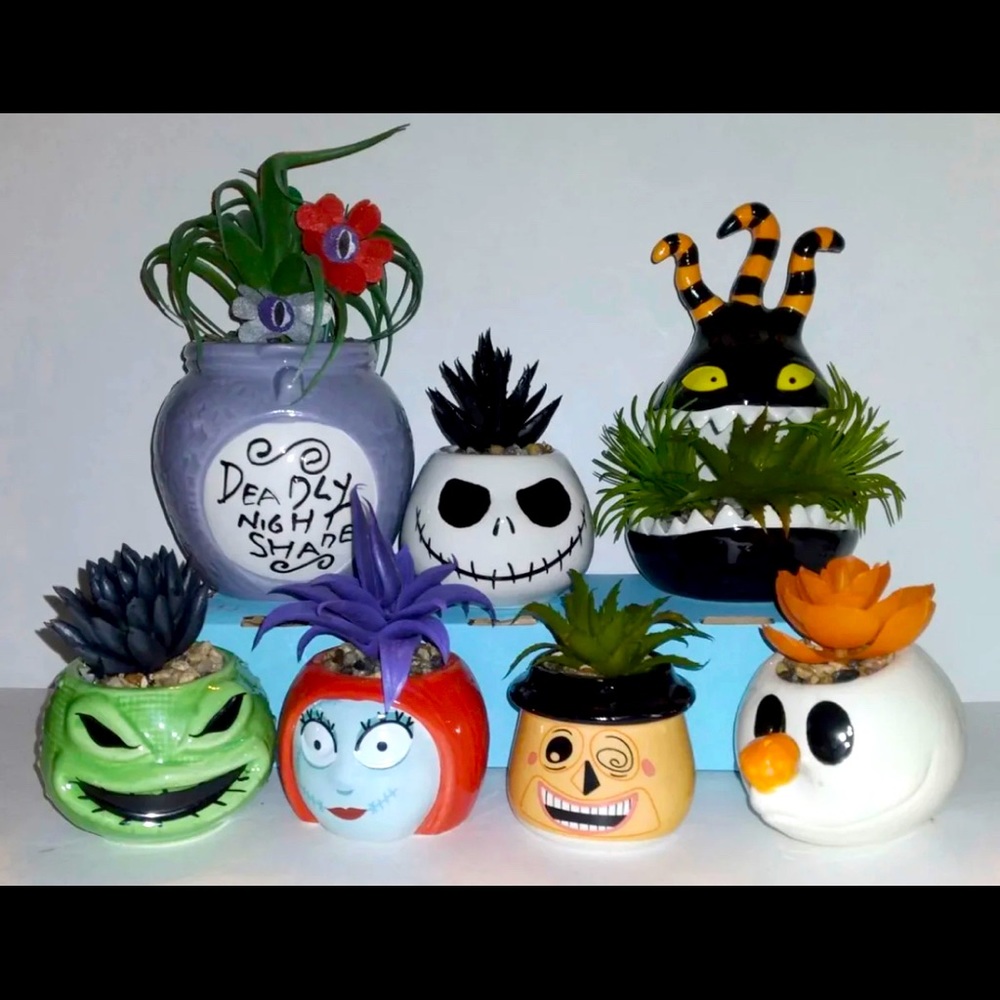 *COMPLETE SET* of Nightmare Before Christmas Faux Succulents!